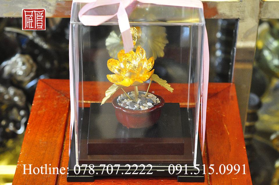 Hoa sen dát vàng 24K mẫu 01 - Quà tặng mạ vàng 24k