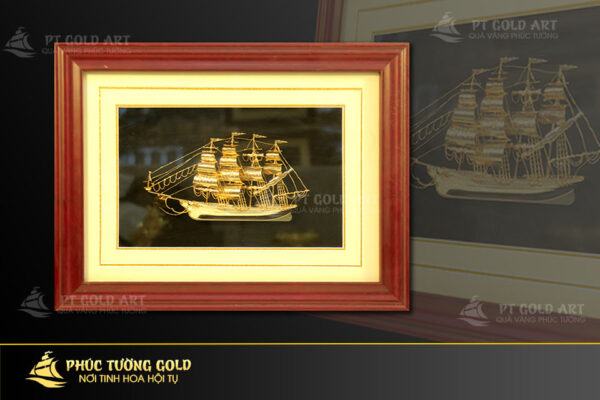 Tranh thuyền buồm mạ vàng 24k mẫu 2