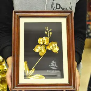 Tranh hoa lan mạ vàng 24k HL02 2