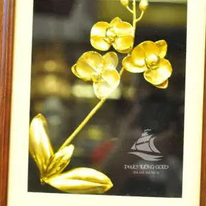Tranh hoa lan mạ vàng 24k HL02 4