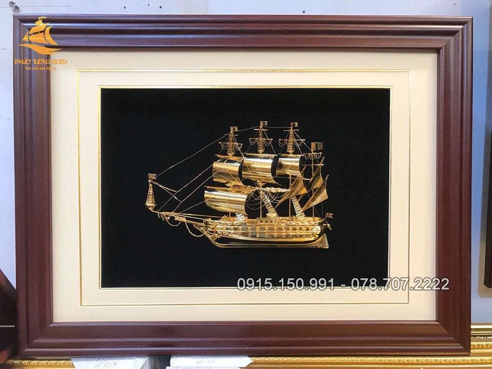 Tranh thuyền buồm mạ vàng – thuận buồm xuôi gió mô hình đẹp