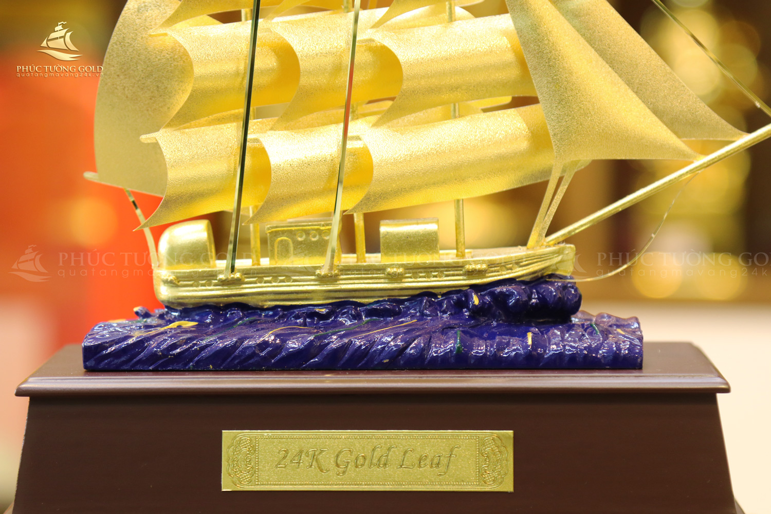 Mô hình thuyền buồm vàng lá 24k – TB13 5