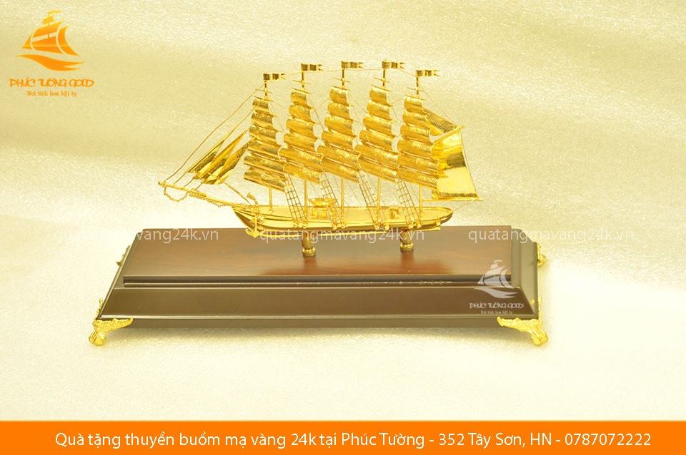 Thuyền buồm mạ vàng 24k mẫu 2 - Quà tặng mạ vàng 24k