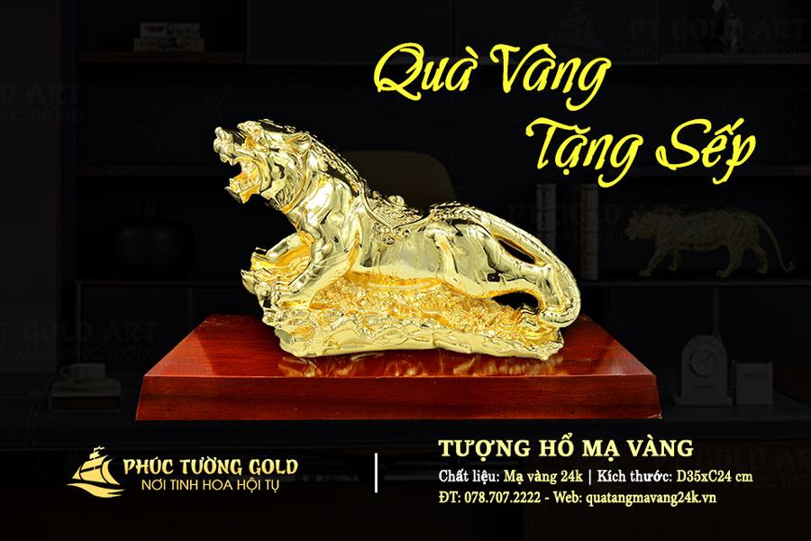 Mẫu tượng hổ mạ vàng tặng Sếp cao cấp 2022