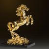 Tượng ngựa phong thủy mạ vàng 24k đế pha lê - TN03