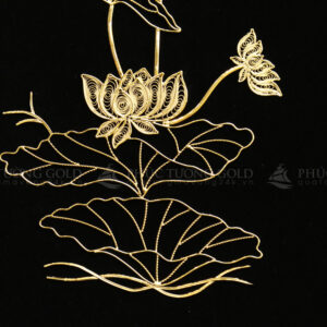 Tranh hoa sen mạ vàng mẫu mới - HS05 4