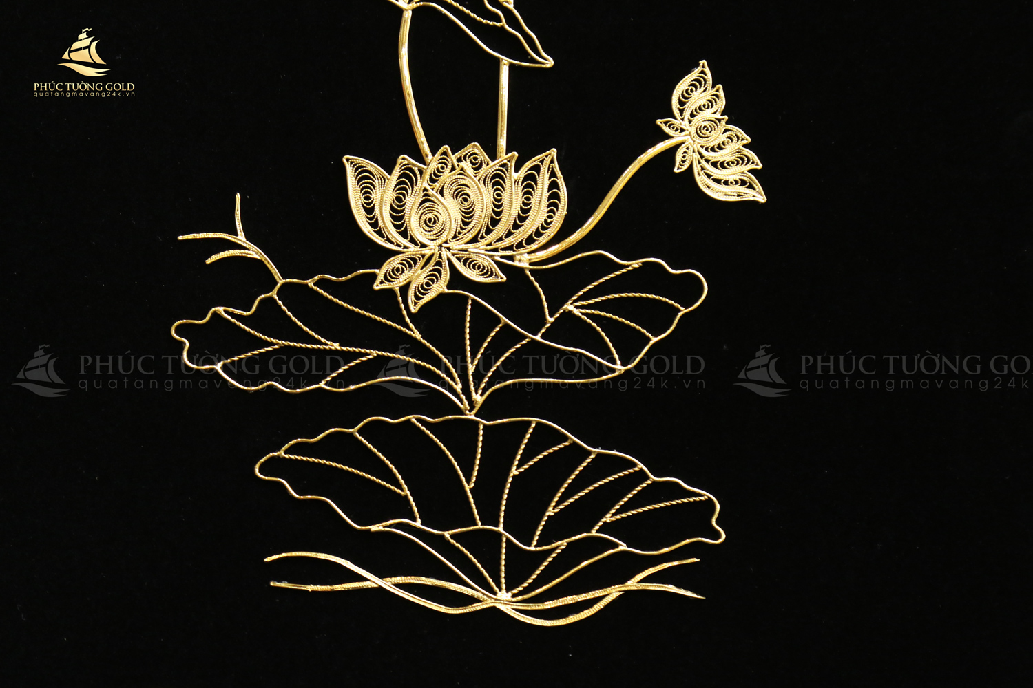 Tranh hoa sen mạ vàng mẫu mới - HS05 4