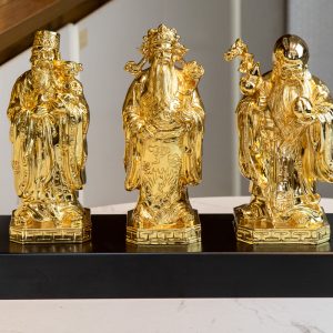 Bộ tượng Phúc Lộc Thọ mạ vàng