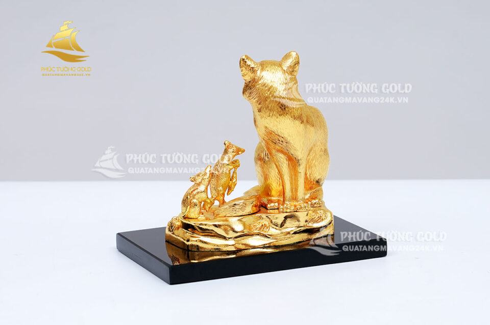 Tượng mèo phong thủy mạ vàng 24k - TM05 5