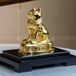 Tượng mèo phong thủy mạ vàng 24k - TM03 5