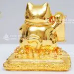 Tượng mèo Thần tài mạ vàng 3