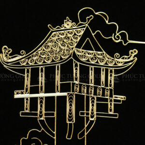 Tranh 'chùa Một Cột' mạ vàng 24k - CMC01 3