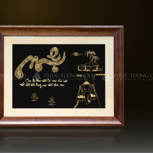 Tranh chữ "Mẹ" mạ vàng 24K - CM02