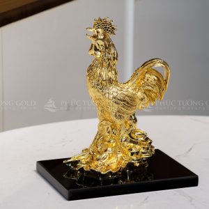 Tượng gà mạ vàng phong thủy 6