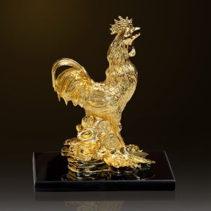Tượng gà mạ vàng phong thủy 5