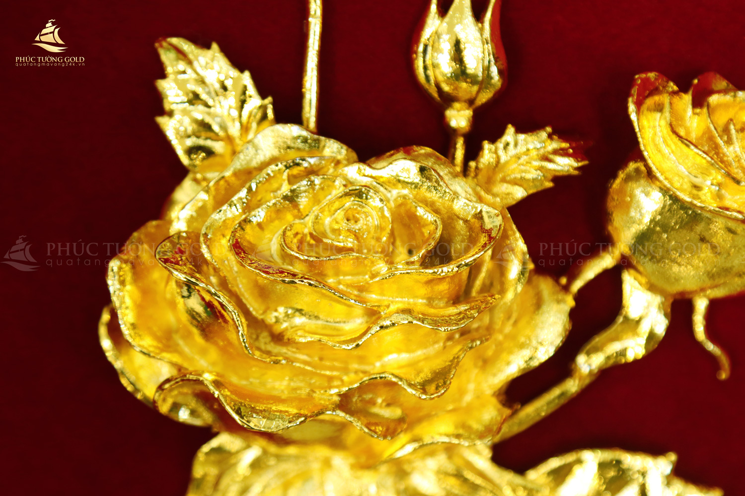 Tranh bông hoa hồng mạ vàng 24k - HH03 5